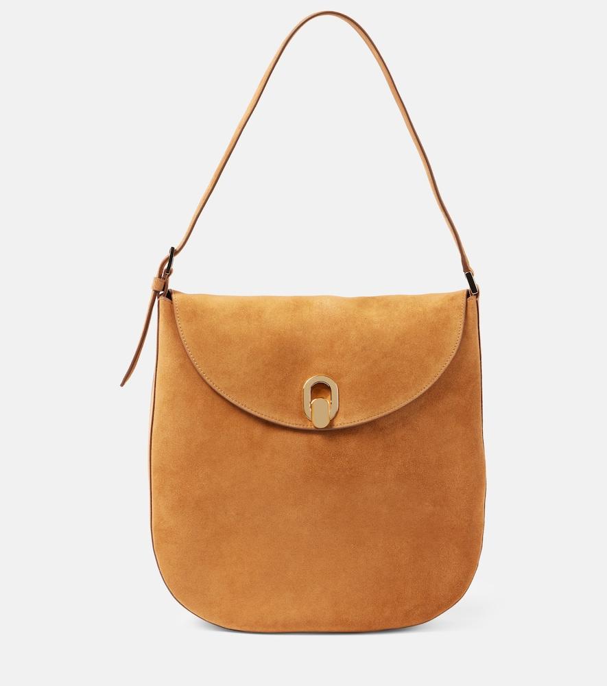 savette tondo large suede shoulder bag