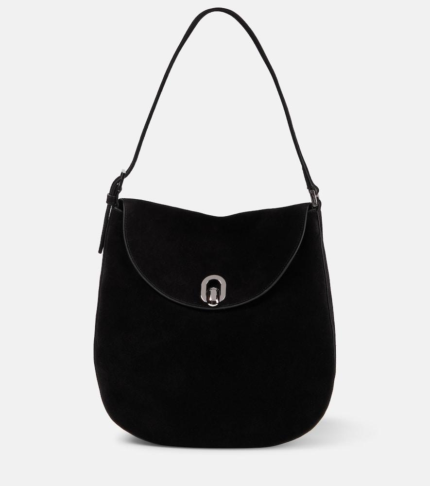 savette tondo large suede shoulder bag