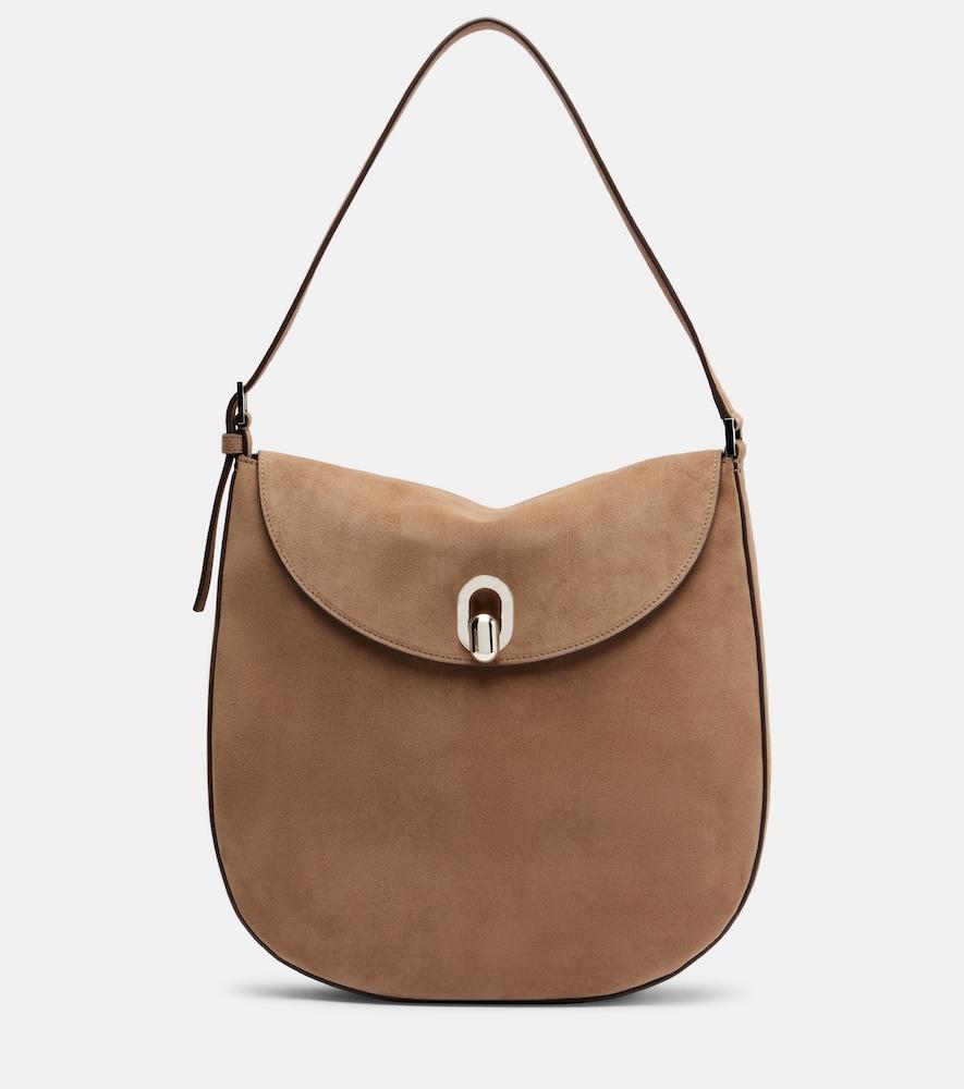 savette tondo large suede shoulder bag