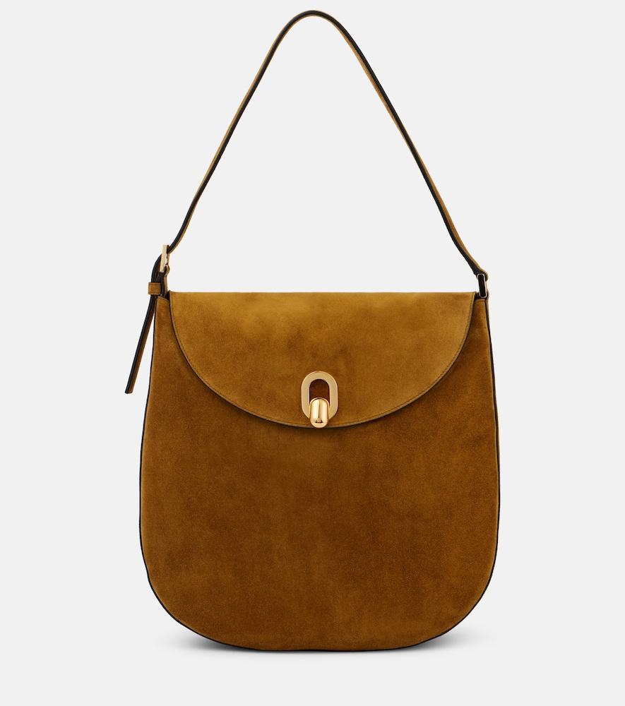 savette tondo large suede shoulder bag