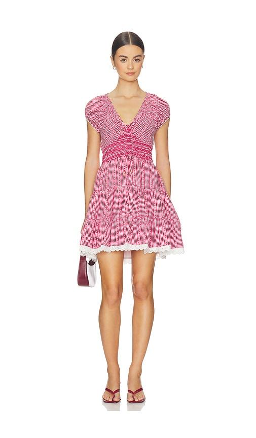 saylor asterid dress in red,white.
