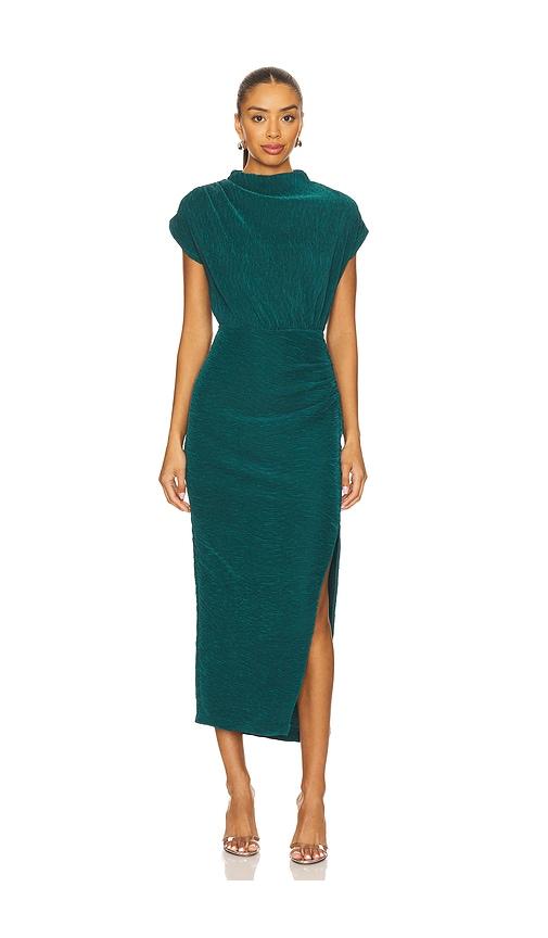 saylor delmara dress in dark green.