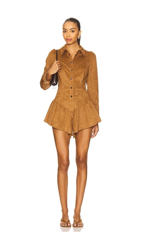 saylor enid romper in brown.