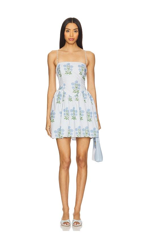 saylor fara dress in blue.