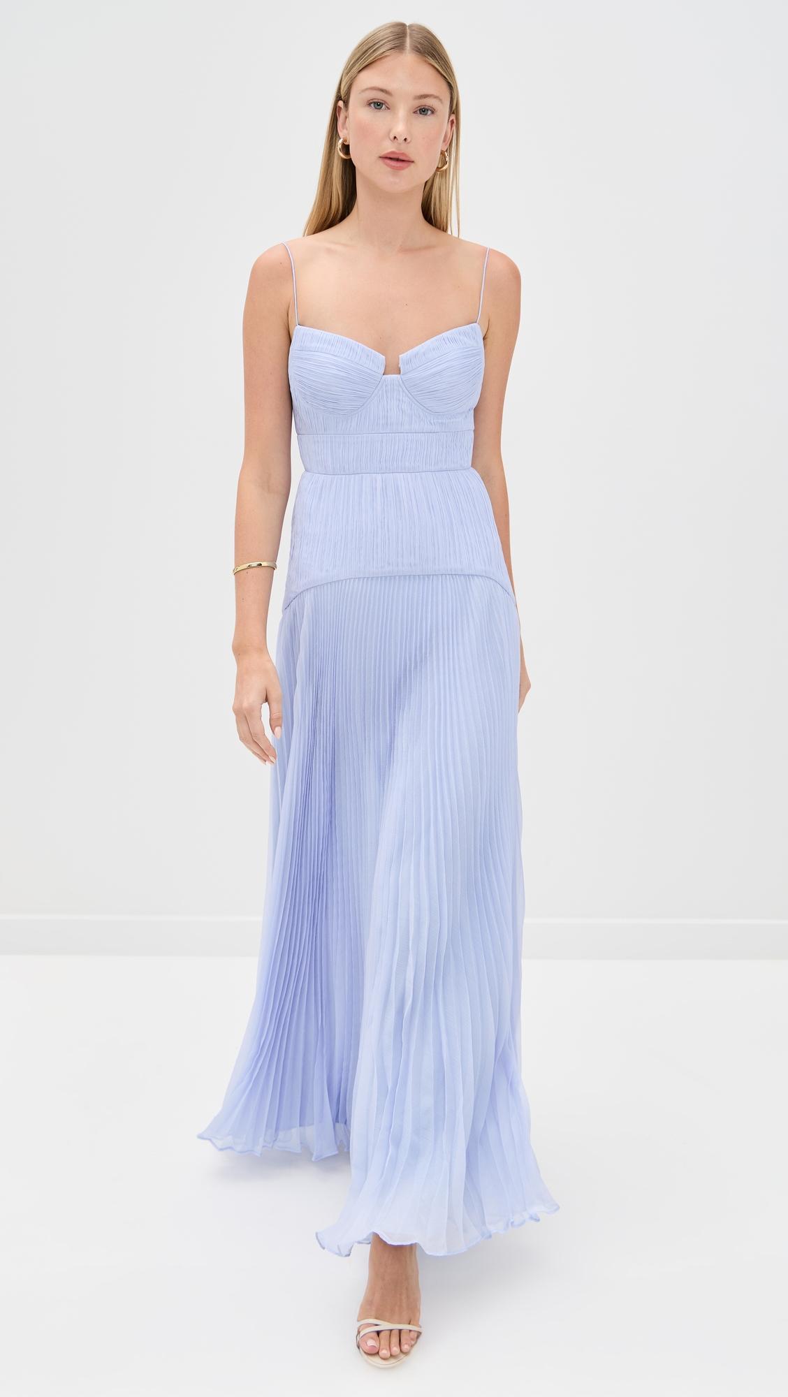 saylor pleated gown