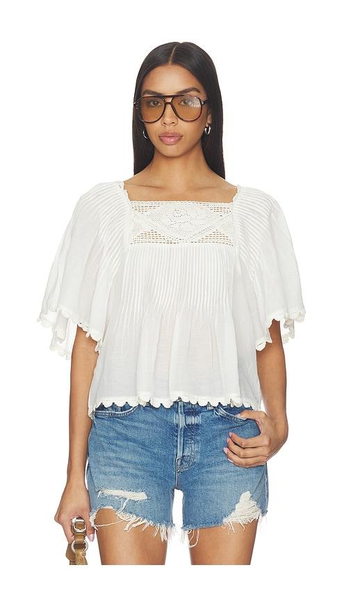 saylor x revolve eula top in white.