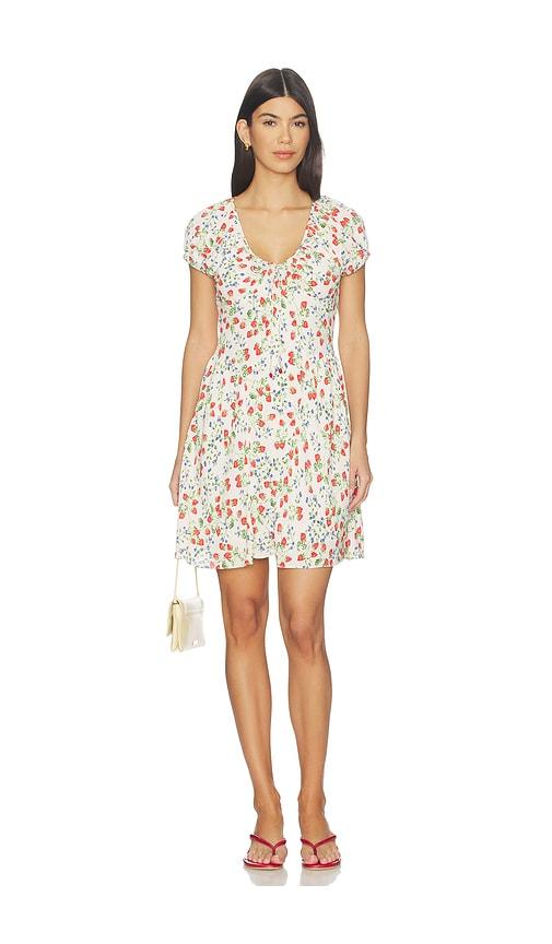 saylor zuly dress in beige,red.