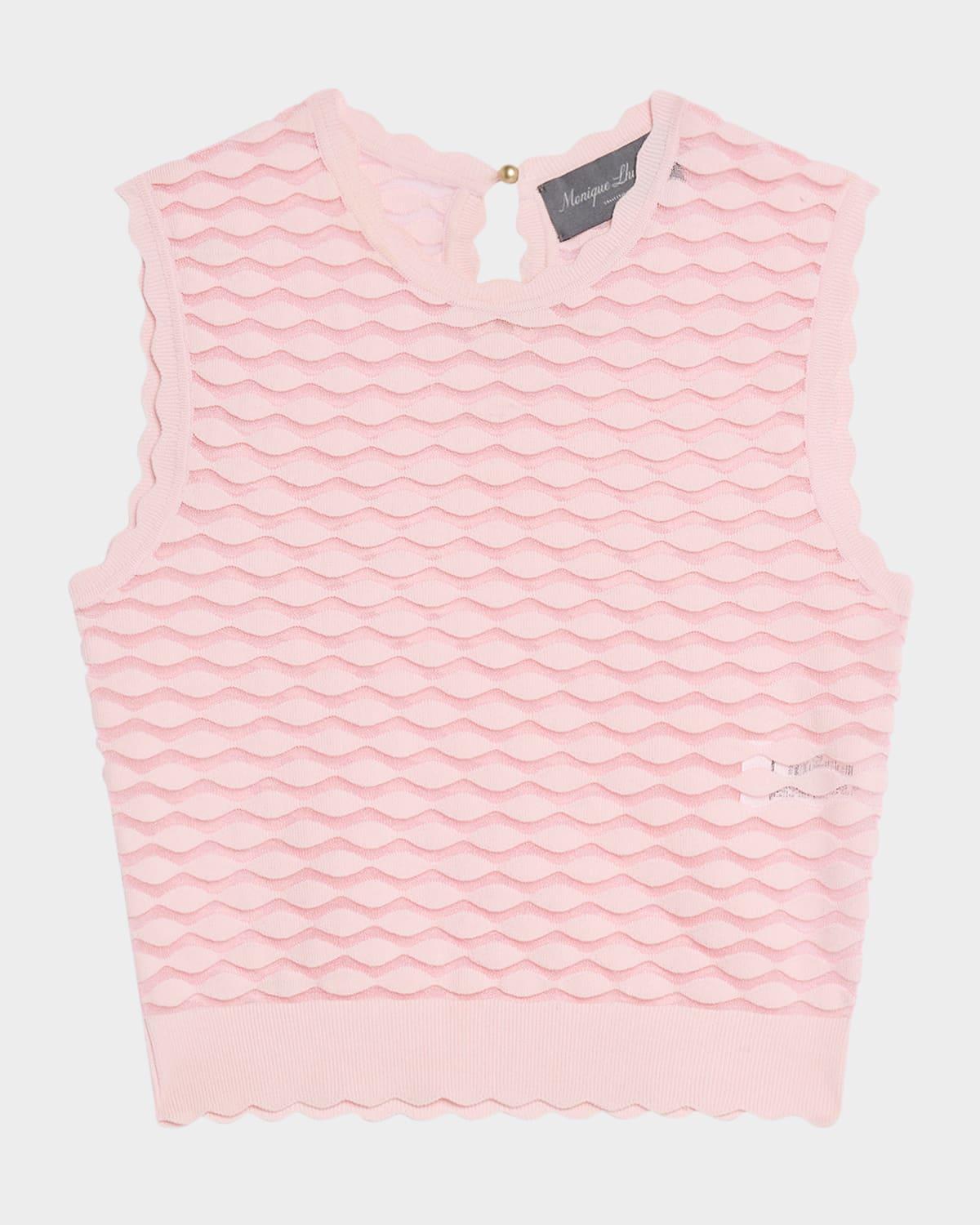 scallop knit corp tank top
