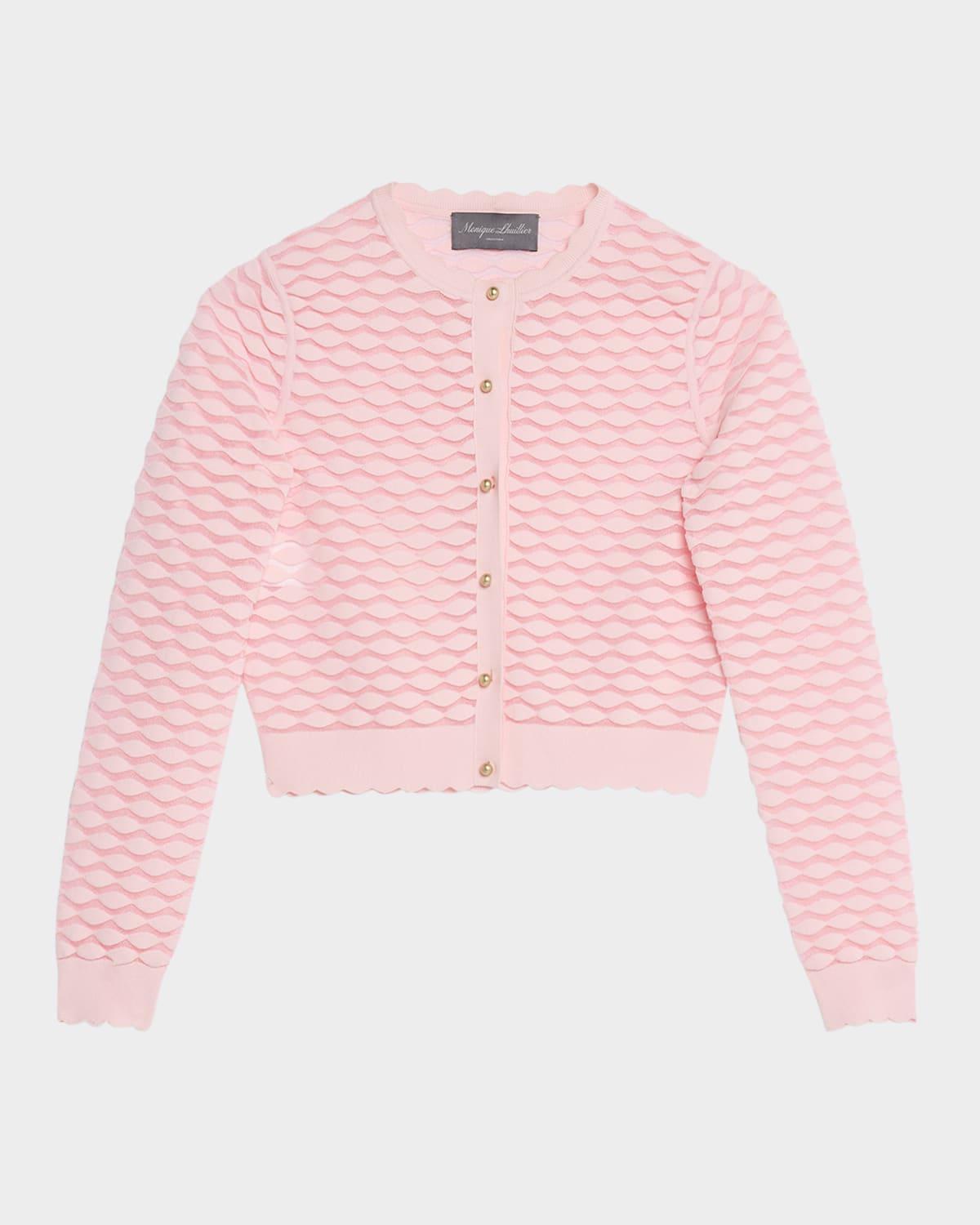 scallop knit crop cardigan