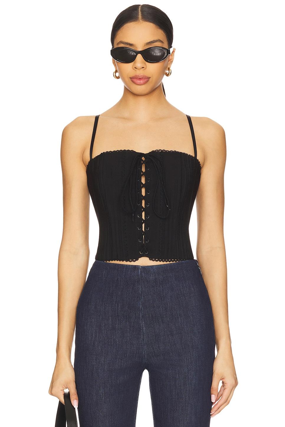 scallop lace up corset