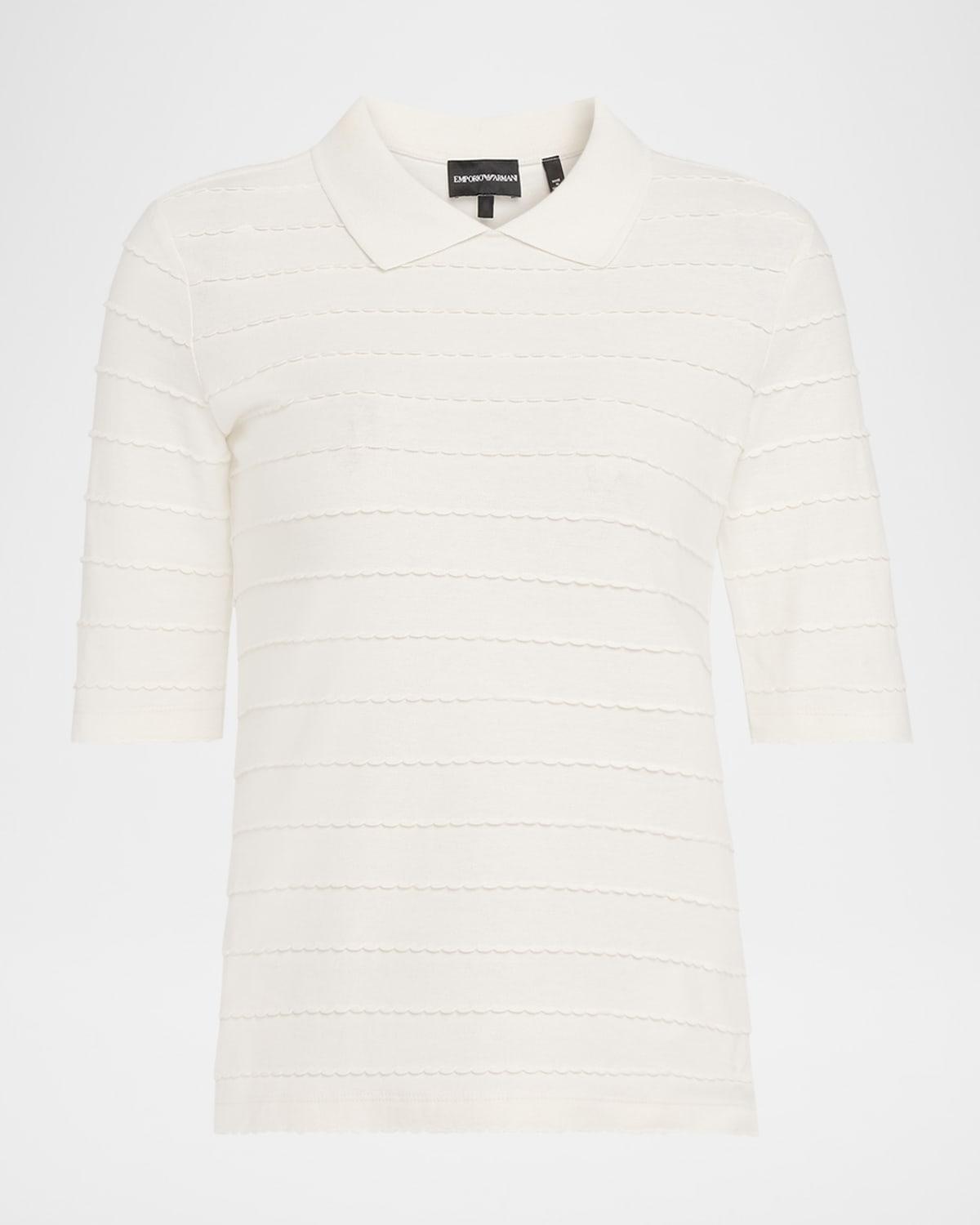 scallop-trim cotton jersey tee