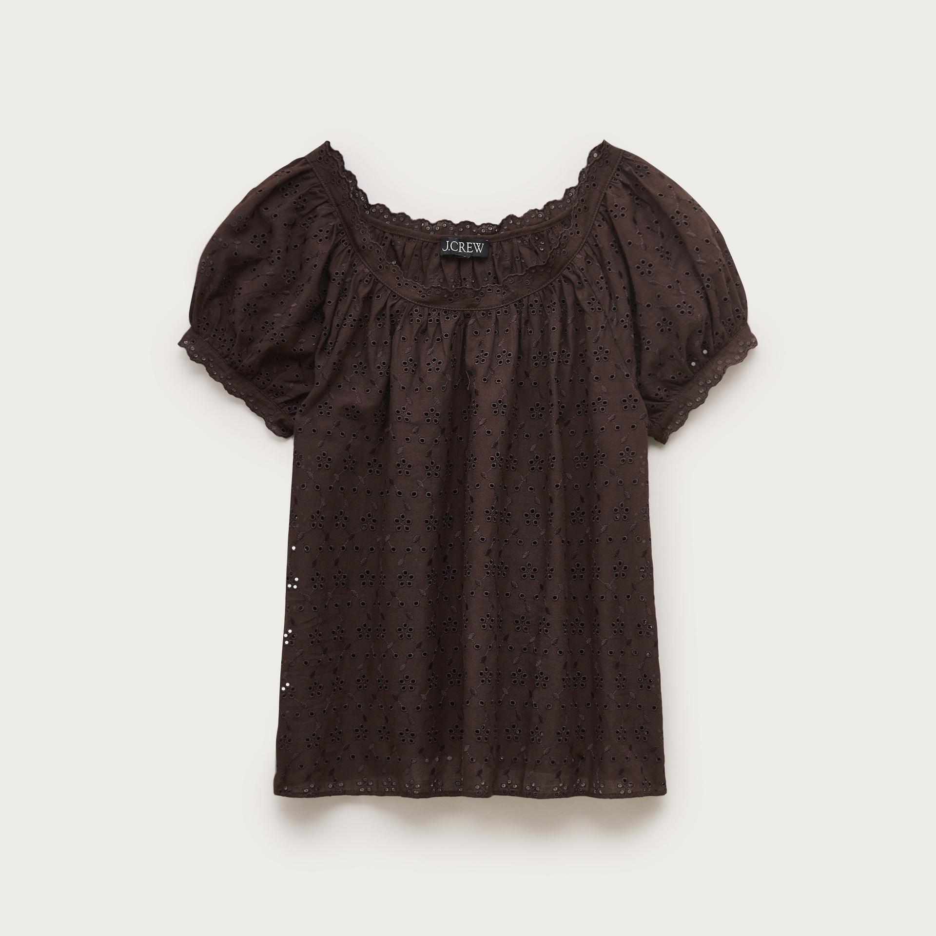 scallop-trim eyelet top