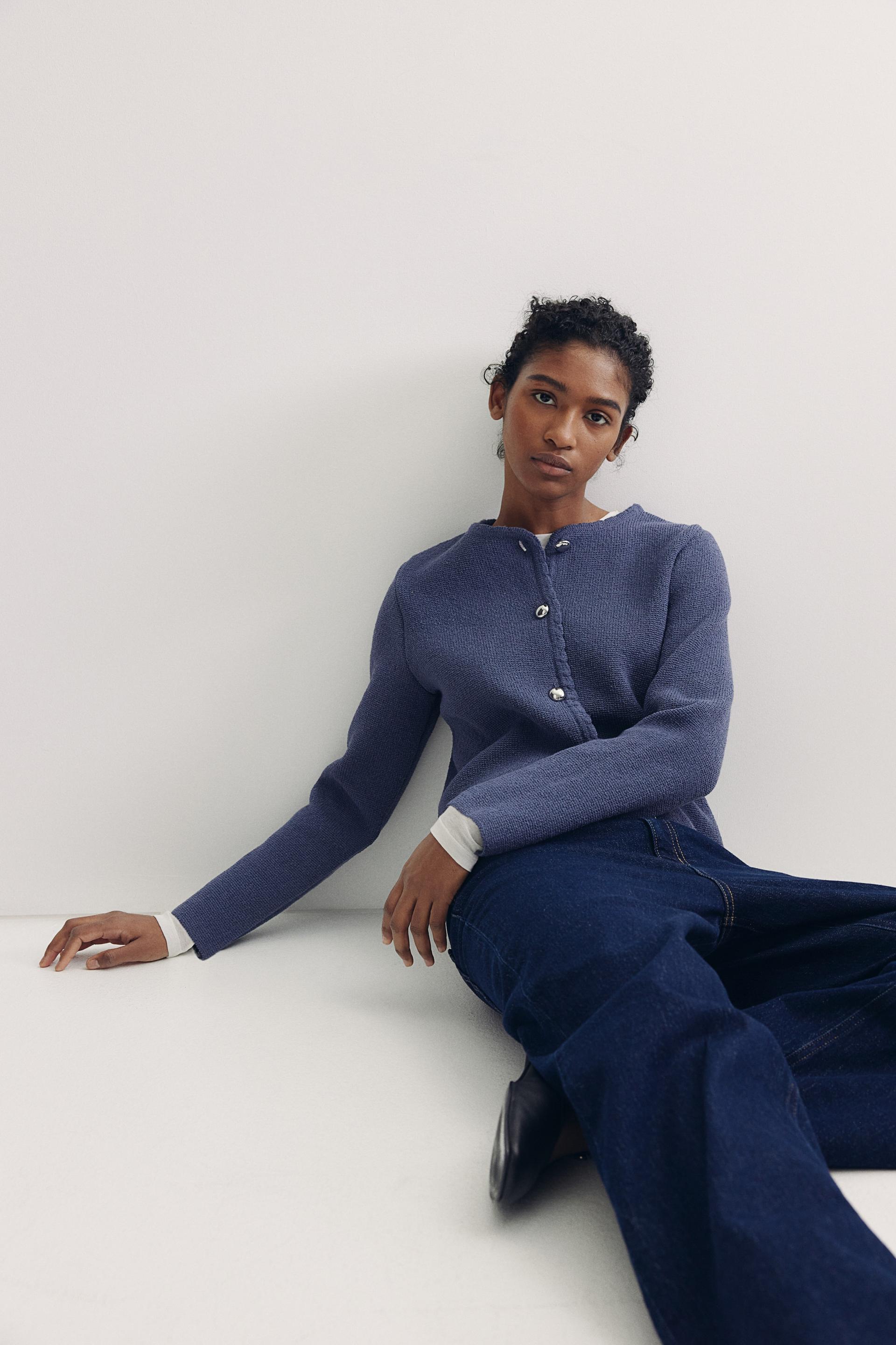 scalloped-edge cardigan