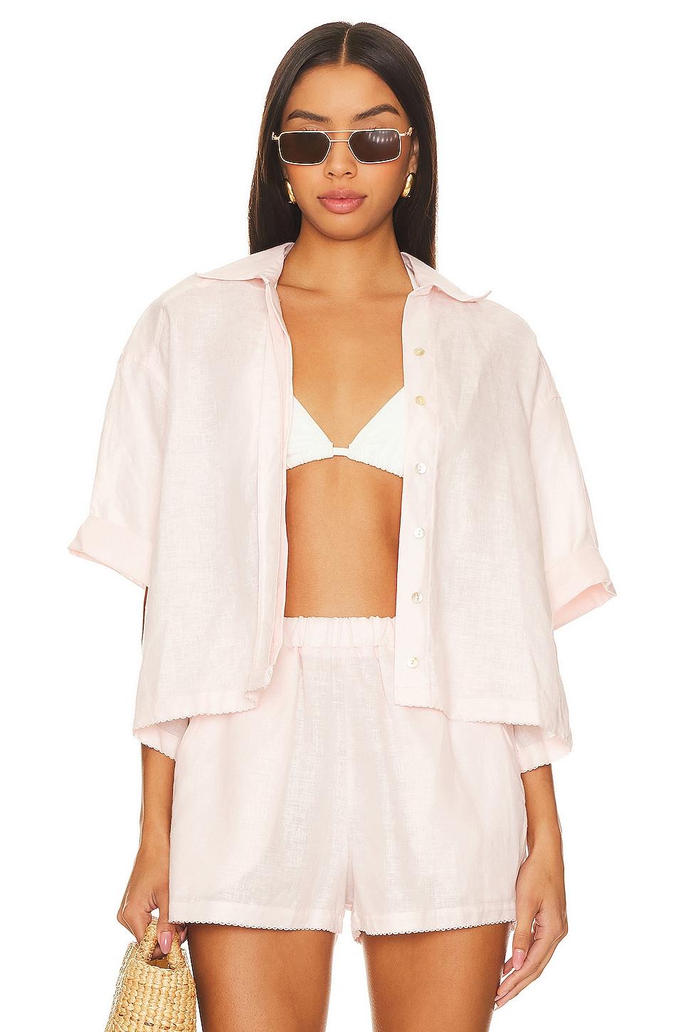 scalloped linen top