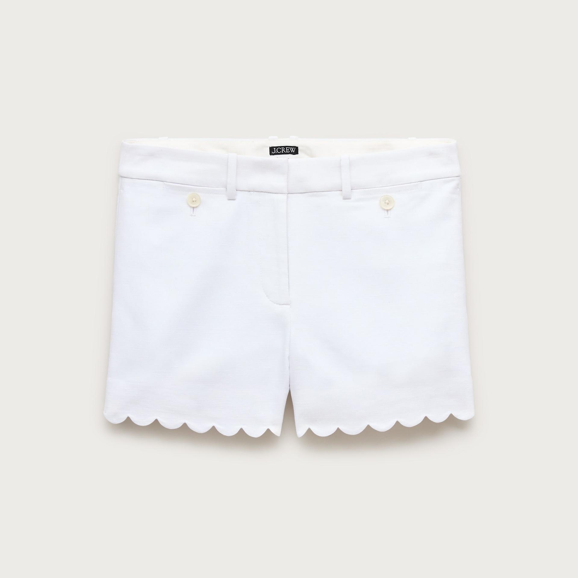 scalloped suit short in gramercy linen blend