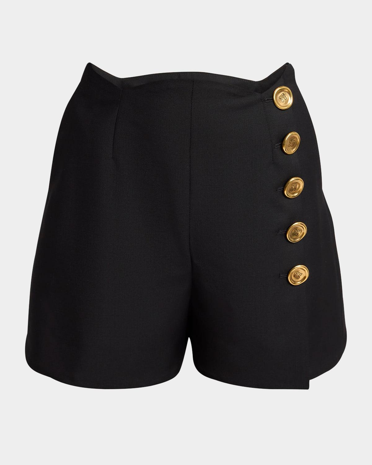 scalloped waistband wool mohair sailor shorts