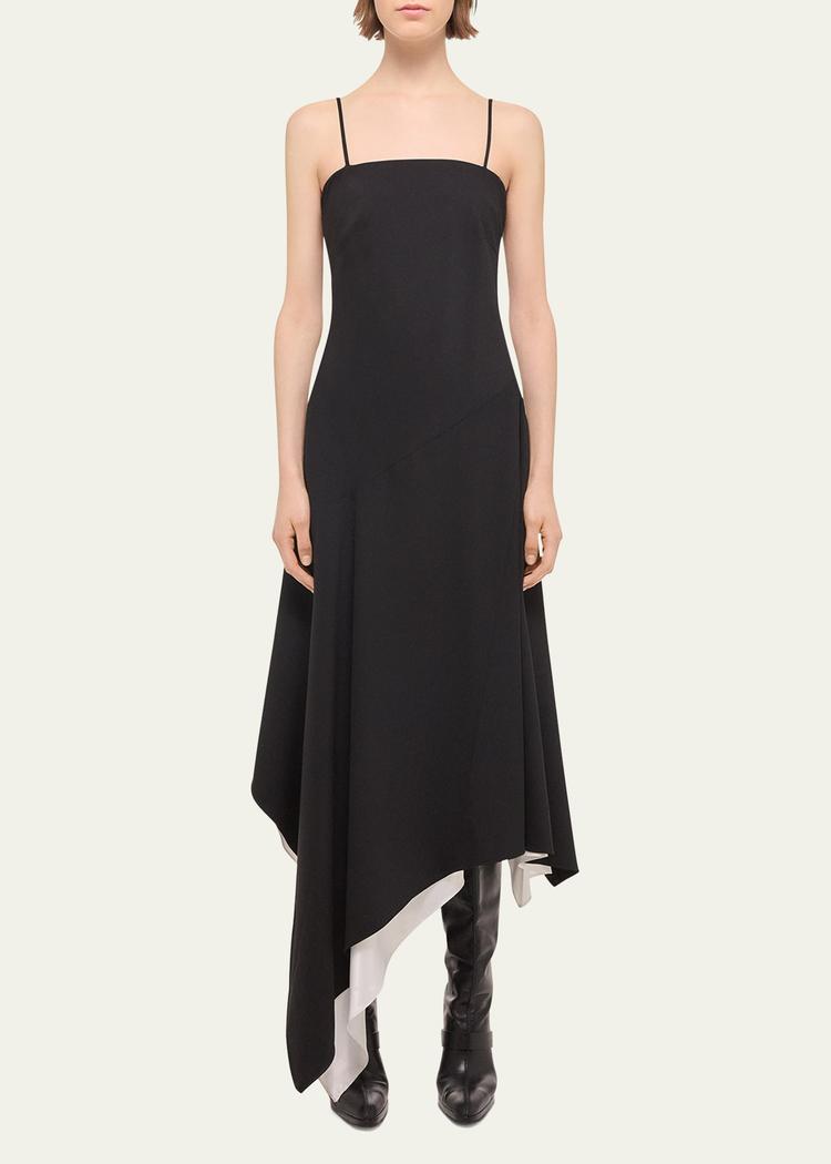 scarf hem midi dress