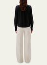 scarf-neck button up silk blouse