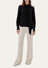 scarf-neck button up silk blouse