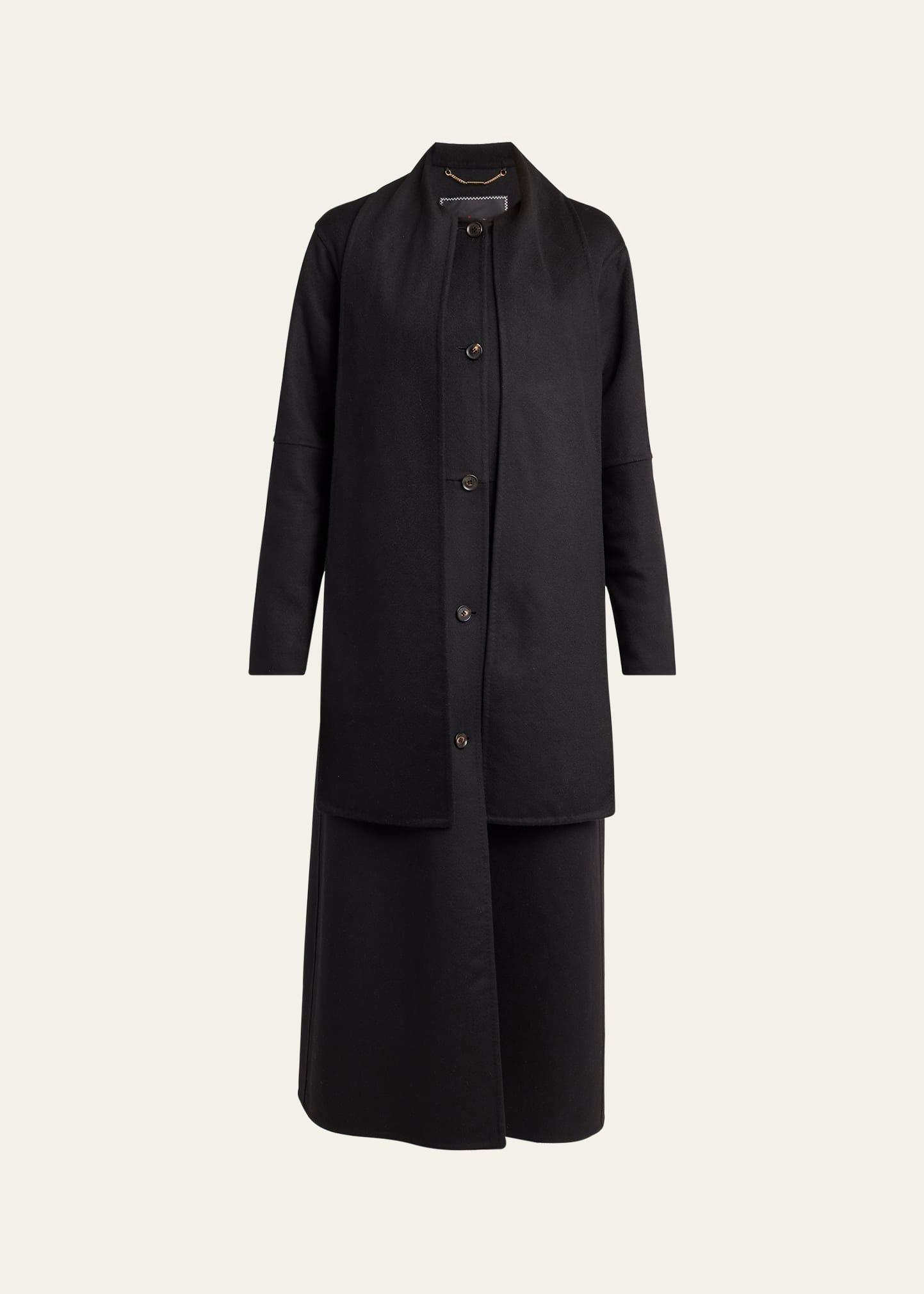scarf-neck cashmere overcoat
