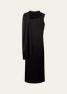 scarf satin maxi dress