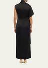 scarf satin maxi dress