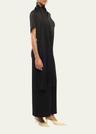 scarf satin maxi dress