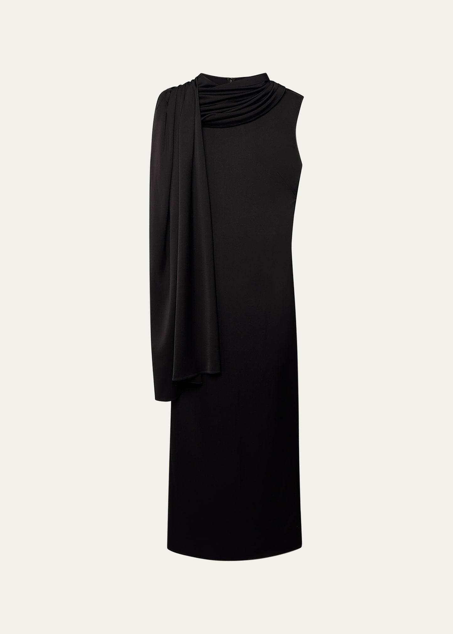 scarf satin maxi dress