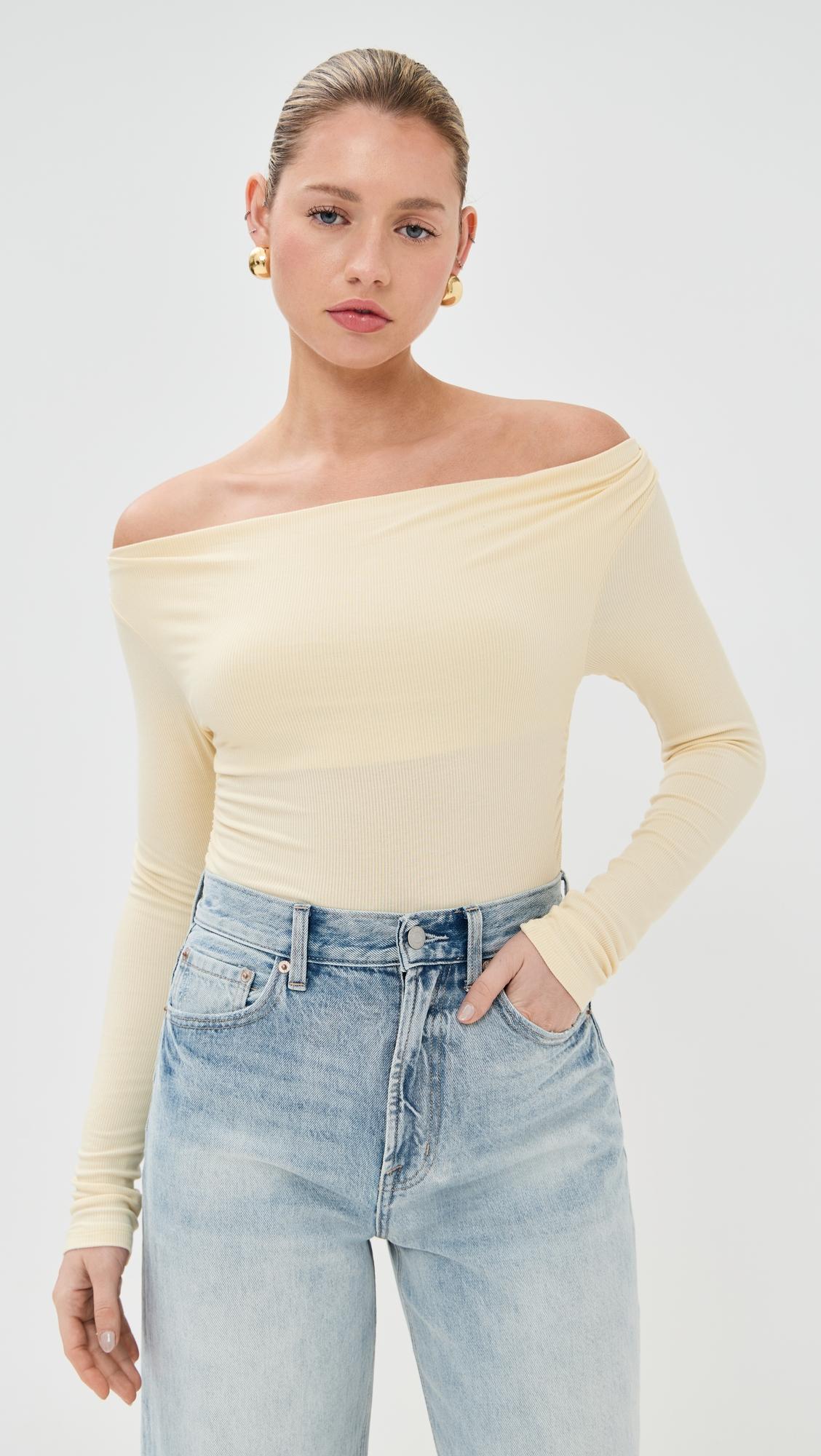 scarlet off shoulder top