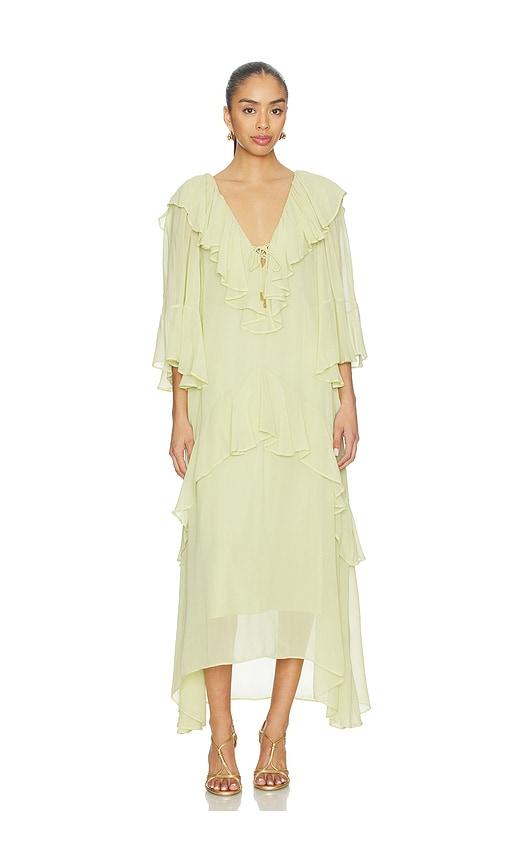 scarlett poppies chiffira dress in lemon.