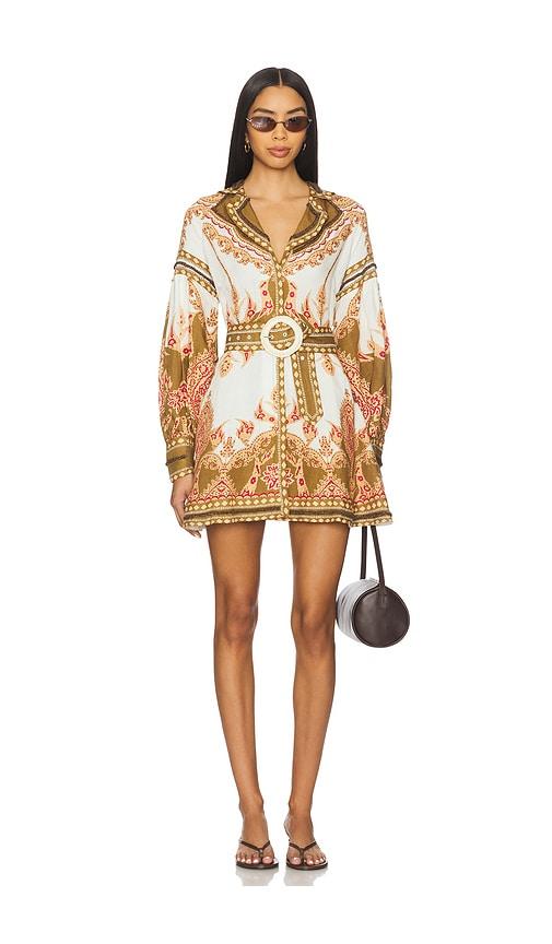 scarlett poppies florista mini dress in neutral.