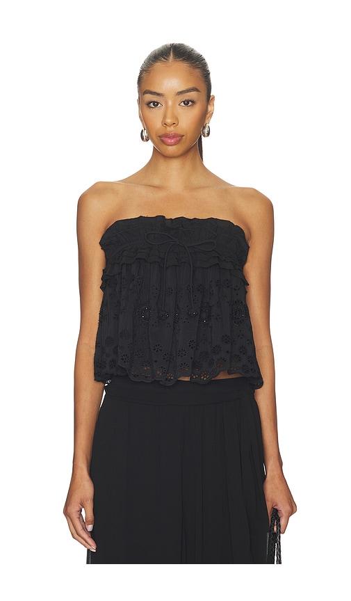 scarlett poppies toshiko top in black.