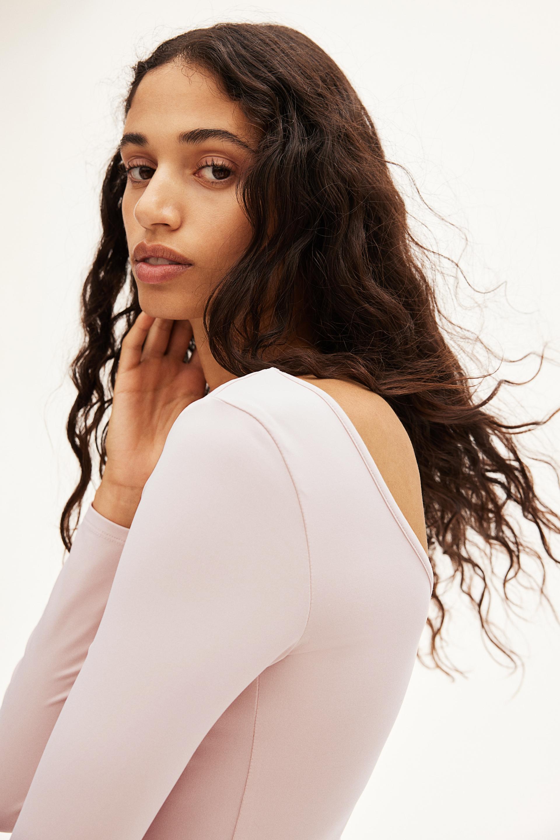 scoop-back microfiber top