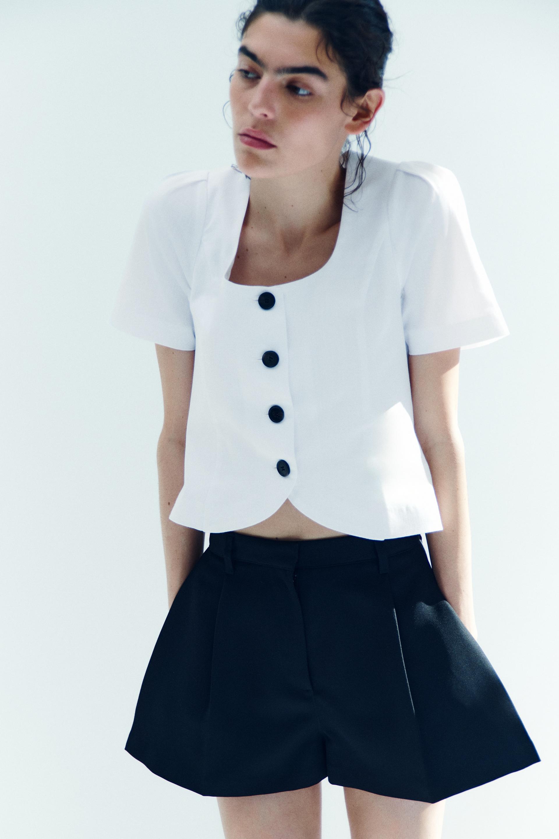 scoop-neck blouse