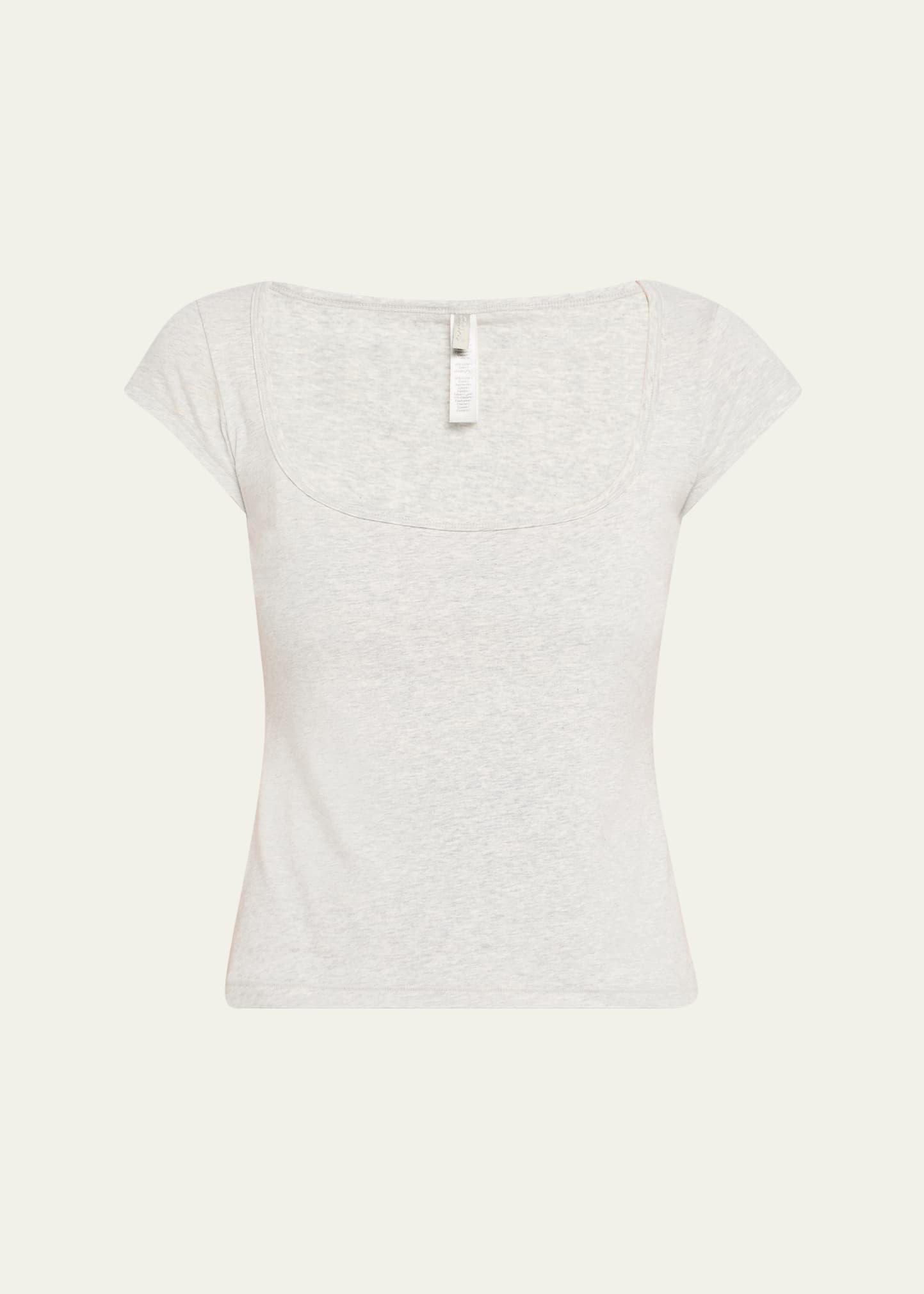 scoop-neck cotton jersey tee