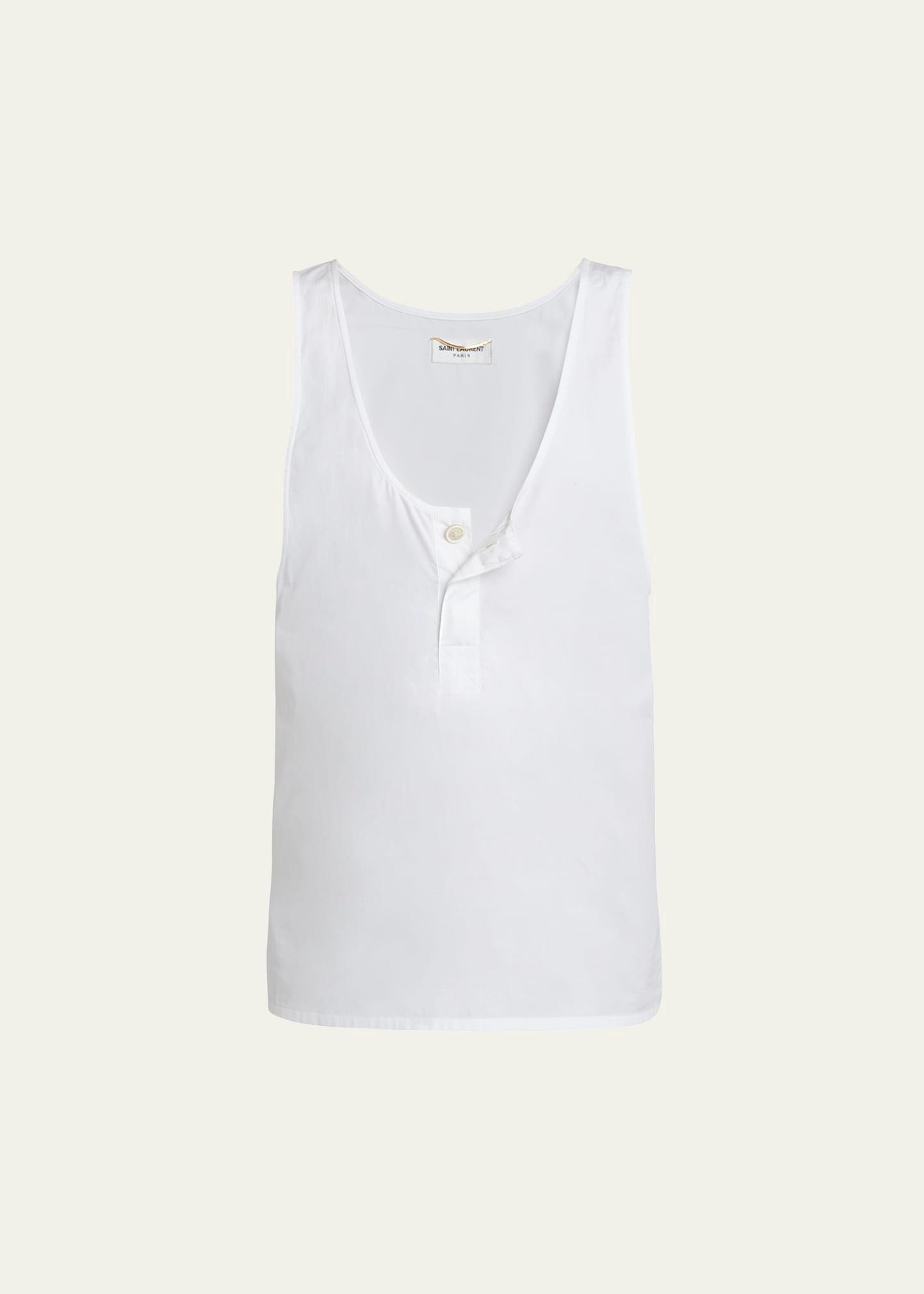 scoop-neck cotton tank top