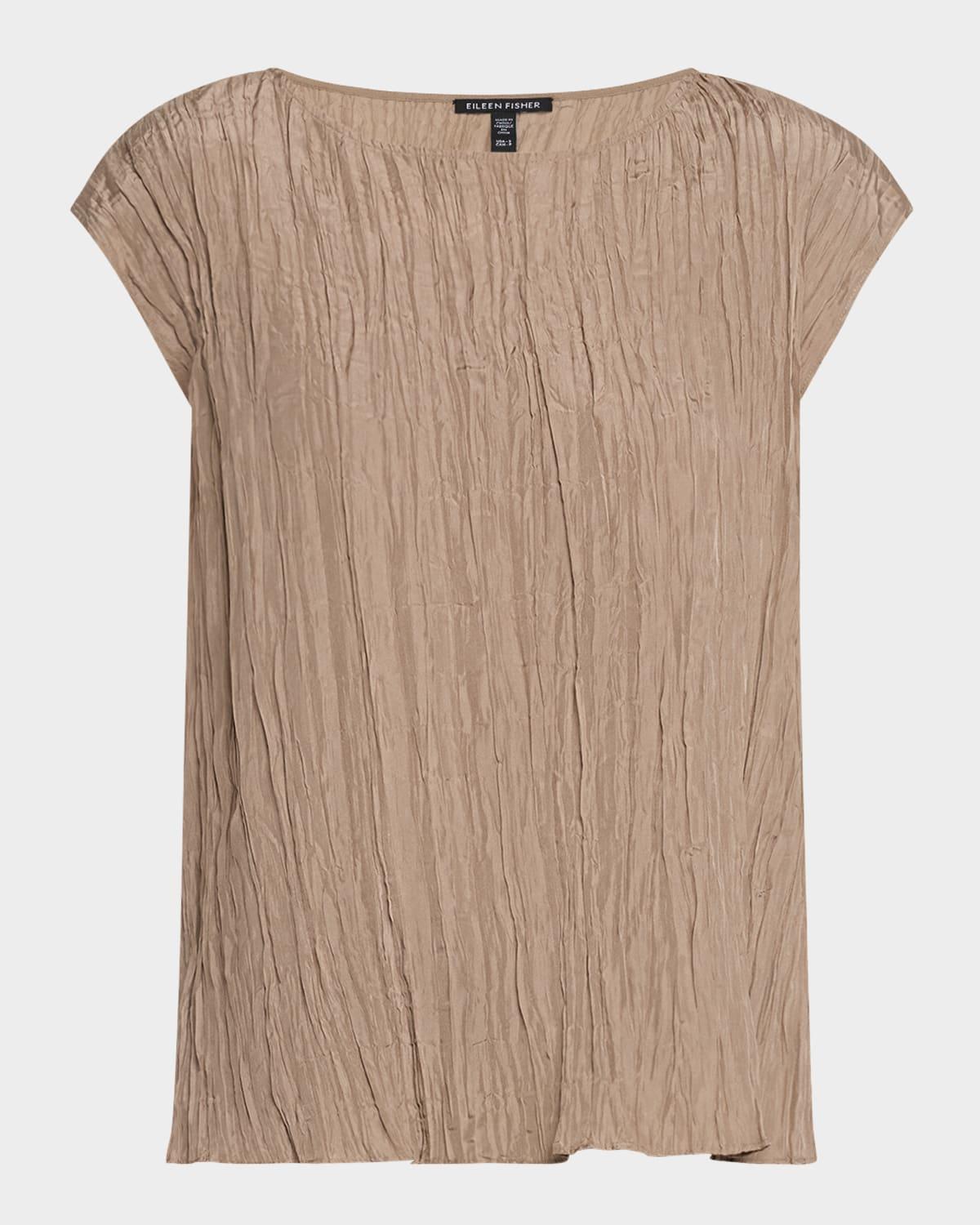 scoop-neck crushed silk top