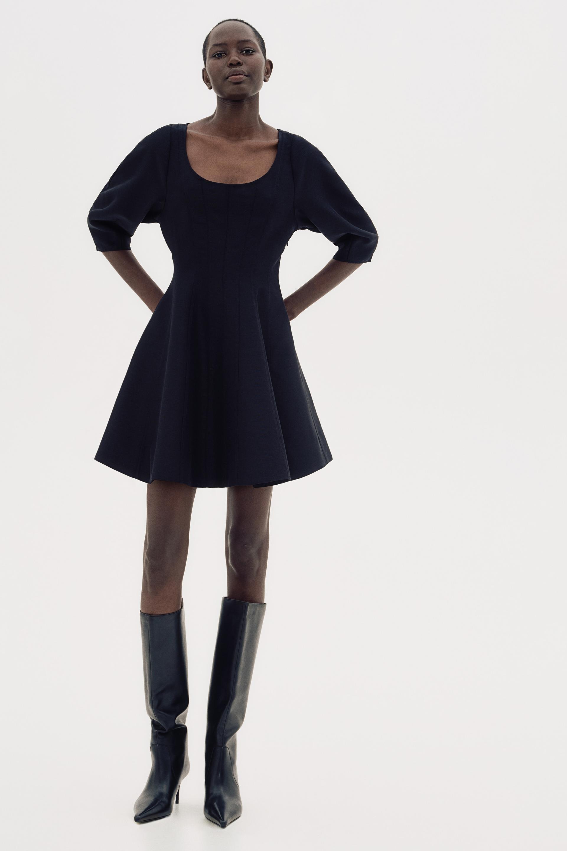 scoop-neck dress