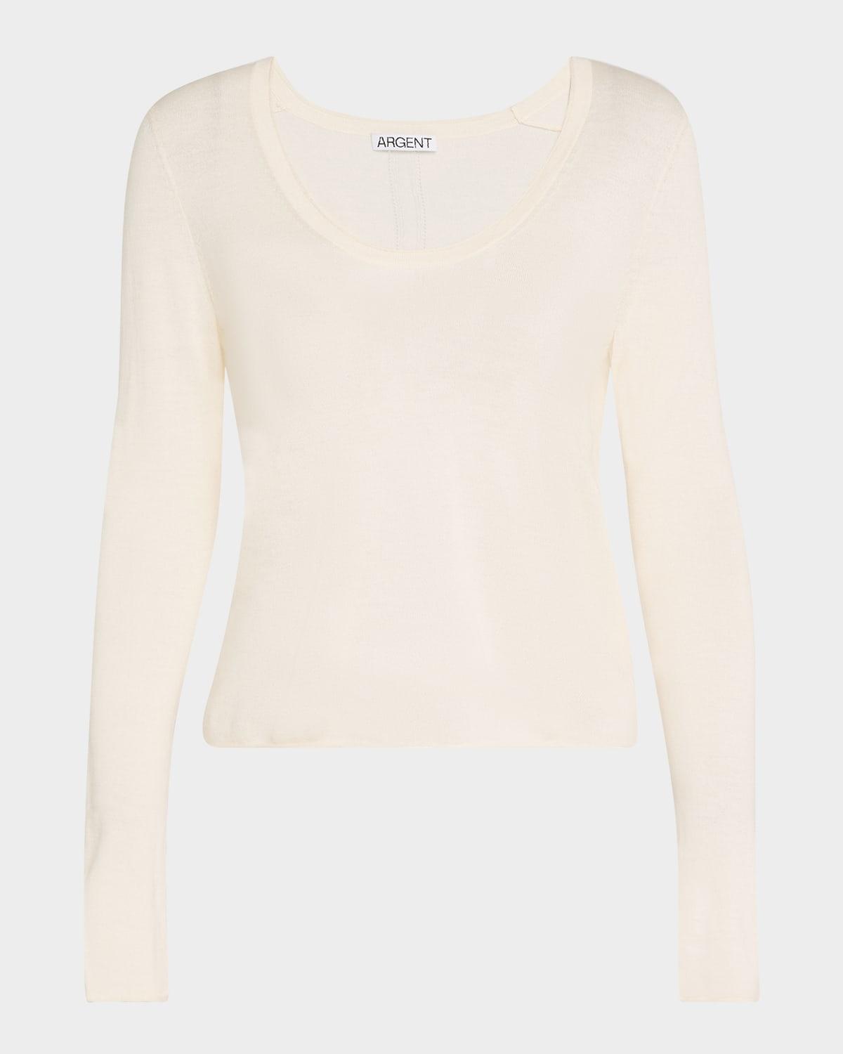 scoop-neck knit t-shirt