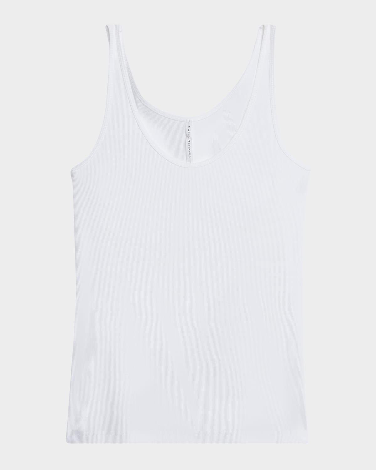 scoop-neck ribbed tank top