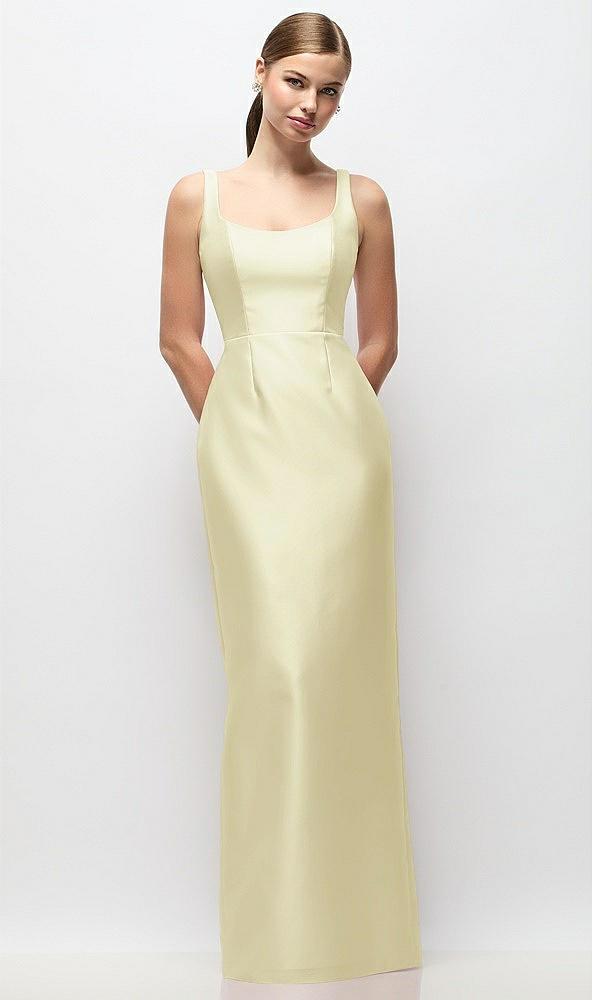 scoop neck satin column maxi dress