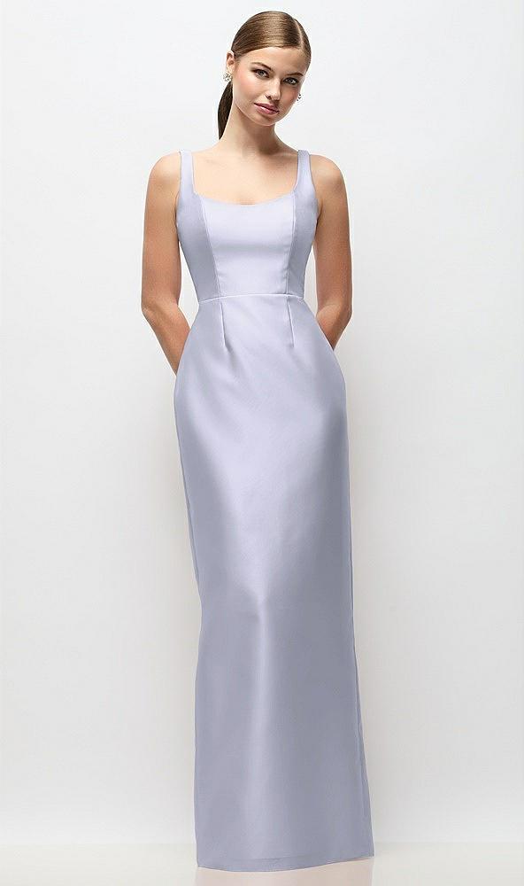 scoop neck satin column maxi dress