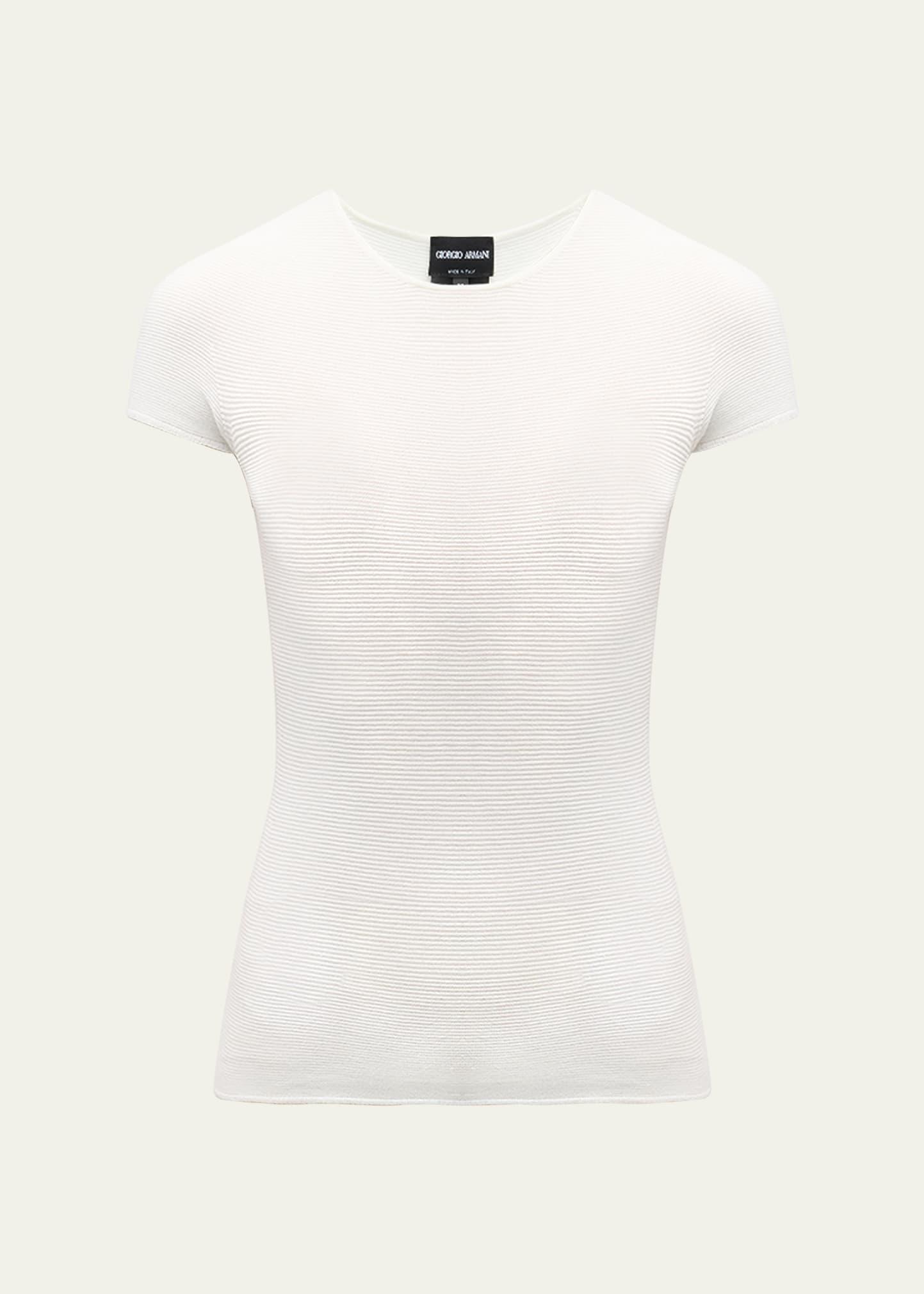 scoop-neck short-sleeve ribbed tee