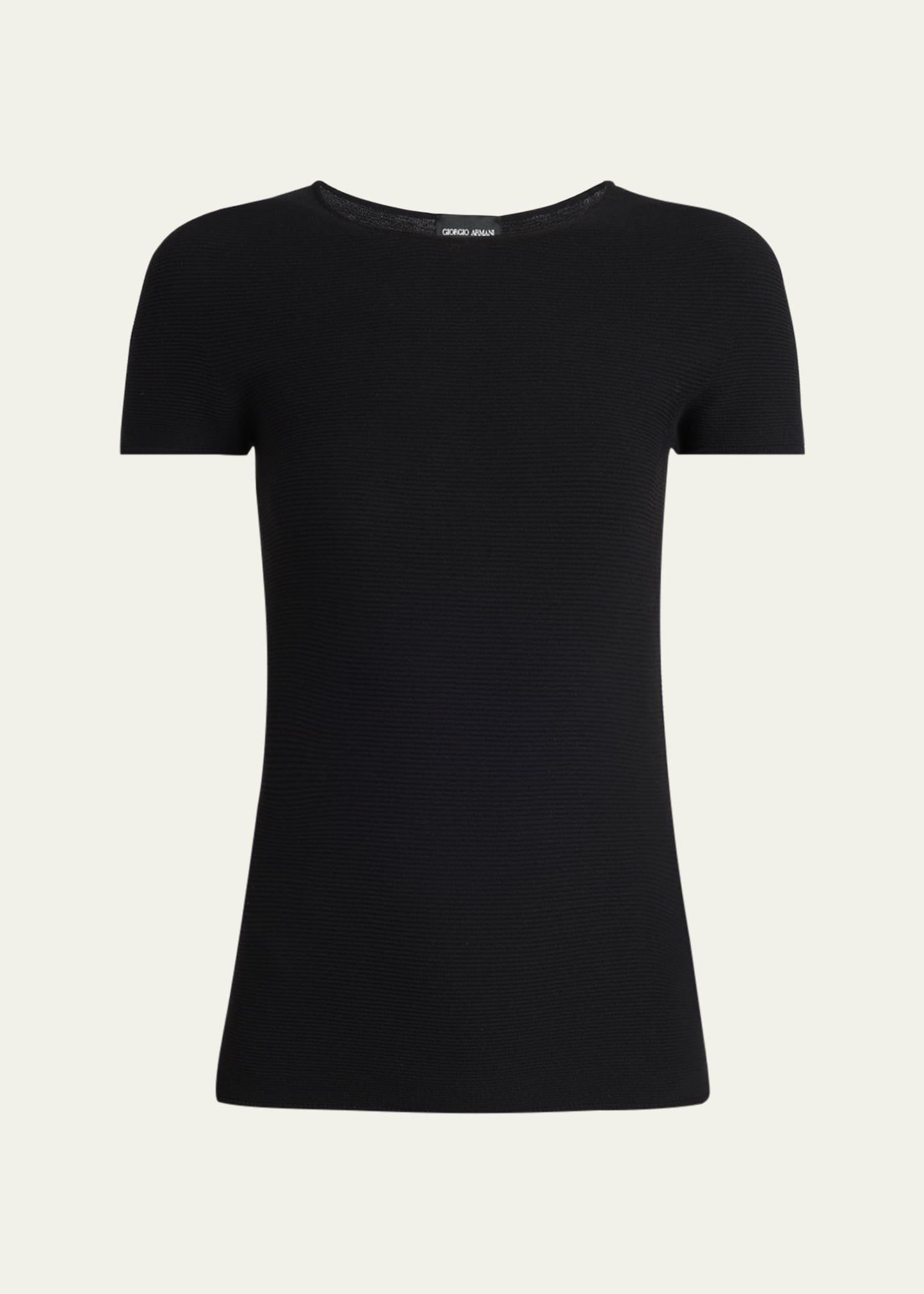 scoop-neck short-sleeve tee, black