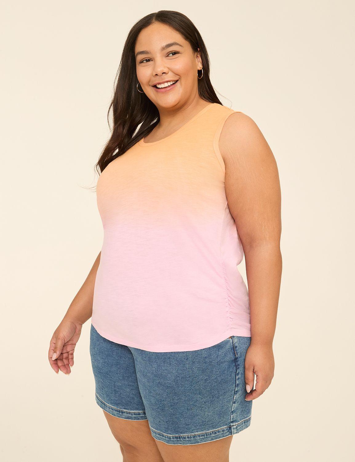 scoop-neck side-ruched tank