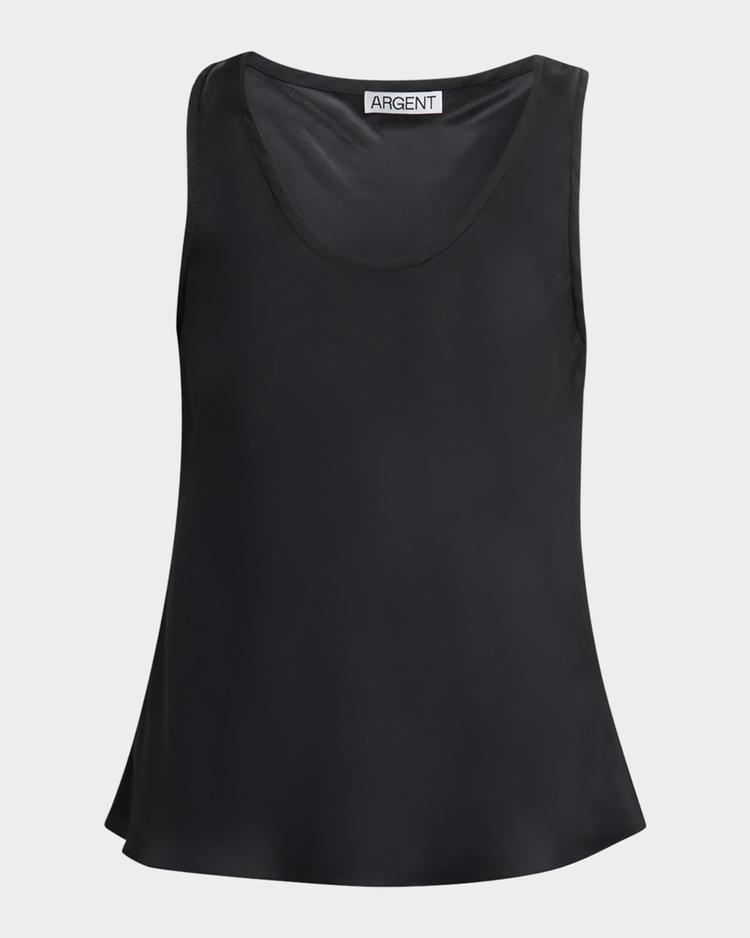 scoop-neck silk charmeuse tank