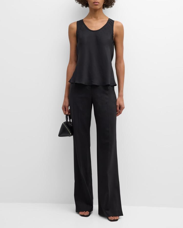scoop-neck silk charmeuse tank