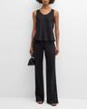 scoop-neck silk charmeuse tank
