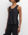 scoop-neck silk charmeuse tank