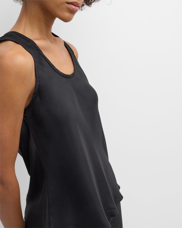 scoop-neck silk charmeuse tank